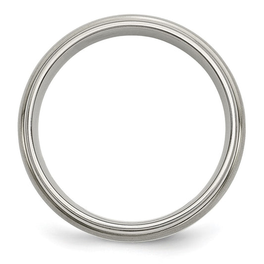 Buy High-Quality 6mm Titanium Chisel Band with Sterling Silver Inlay - Stylish Design