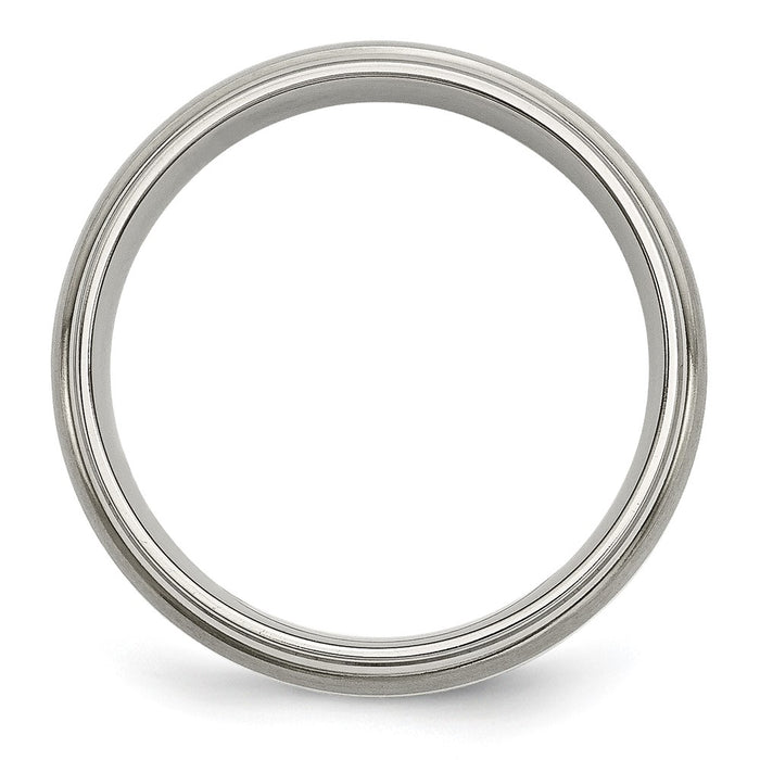 Buy High-Quality 6mm Titanium Chisel Band with Sterling Silver Inlay - Stylish Design-2
