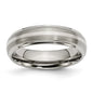 Buy Stylish 6mm Titanium Chisel Band with Sterling Silver Inlay - Luxury Design-1
