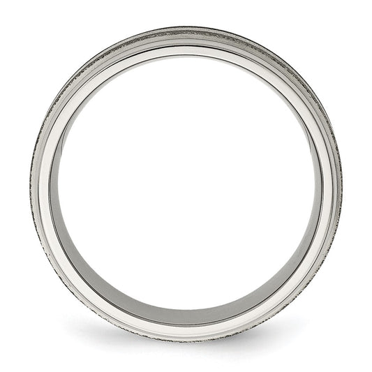 High-Quality Chiseled Titanium Band with 14K Gold Inlay - Stylish Value!