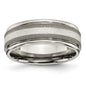 Buy Stylish Chiseled Titanium Band with Sterling Silver Inlay - Affordable Luxury!-14