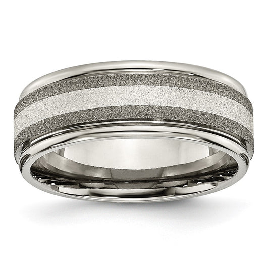 High-Quality Chiseled Titanium Band w/ 14K Gold Inlay - Stylish & Durable