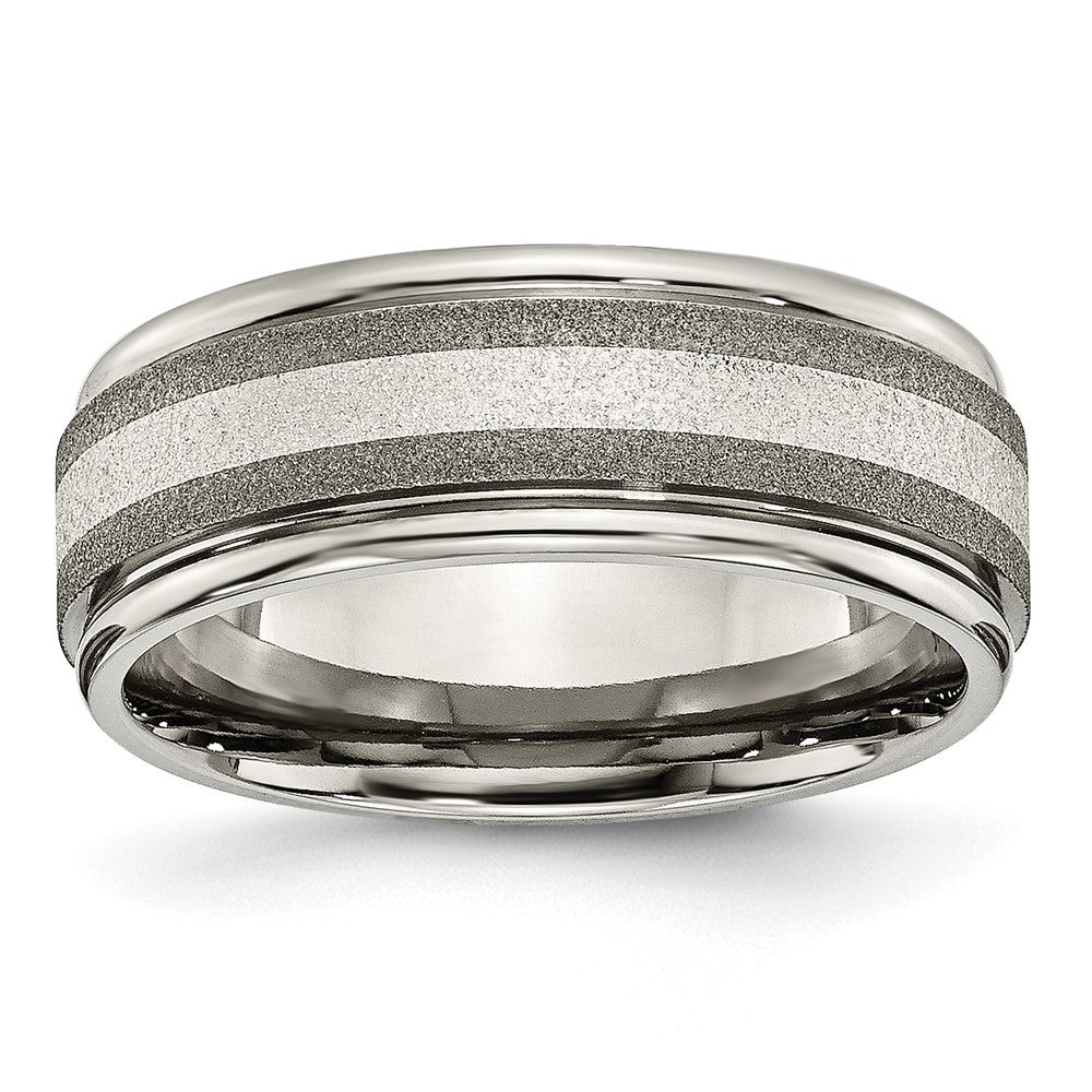 High-Quality Chiseled Titanium Band with 14K Gold Inlay - Stylish Value!