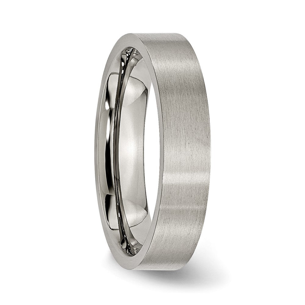 Buy Exclusive 5mm Brushed Titanium Flat Band | Stylish & Affordable Design