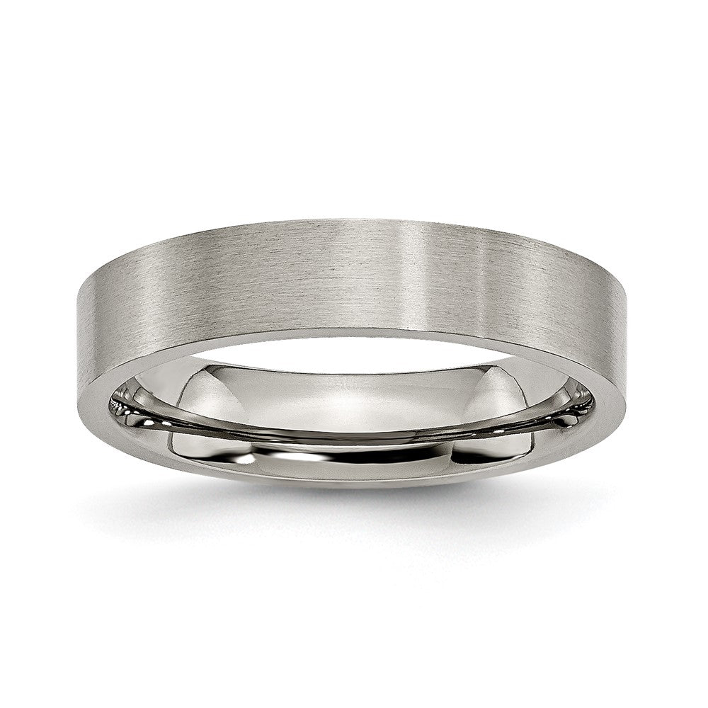 Buy Exclusive 5mm Brushed Titanium Flat Band | Stylish & Affordable Design