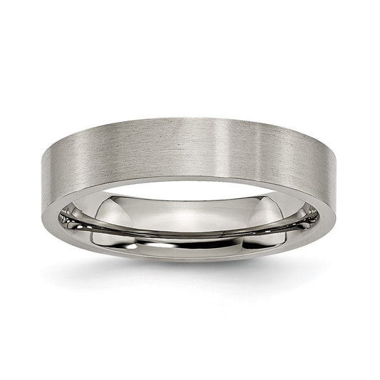 Buy Exclusive 5mm Brushed Titanium Flat Band | Stylish & Affordable Design