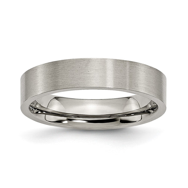 Brushed Titanium 5mm Flat Band