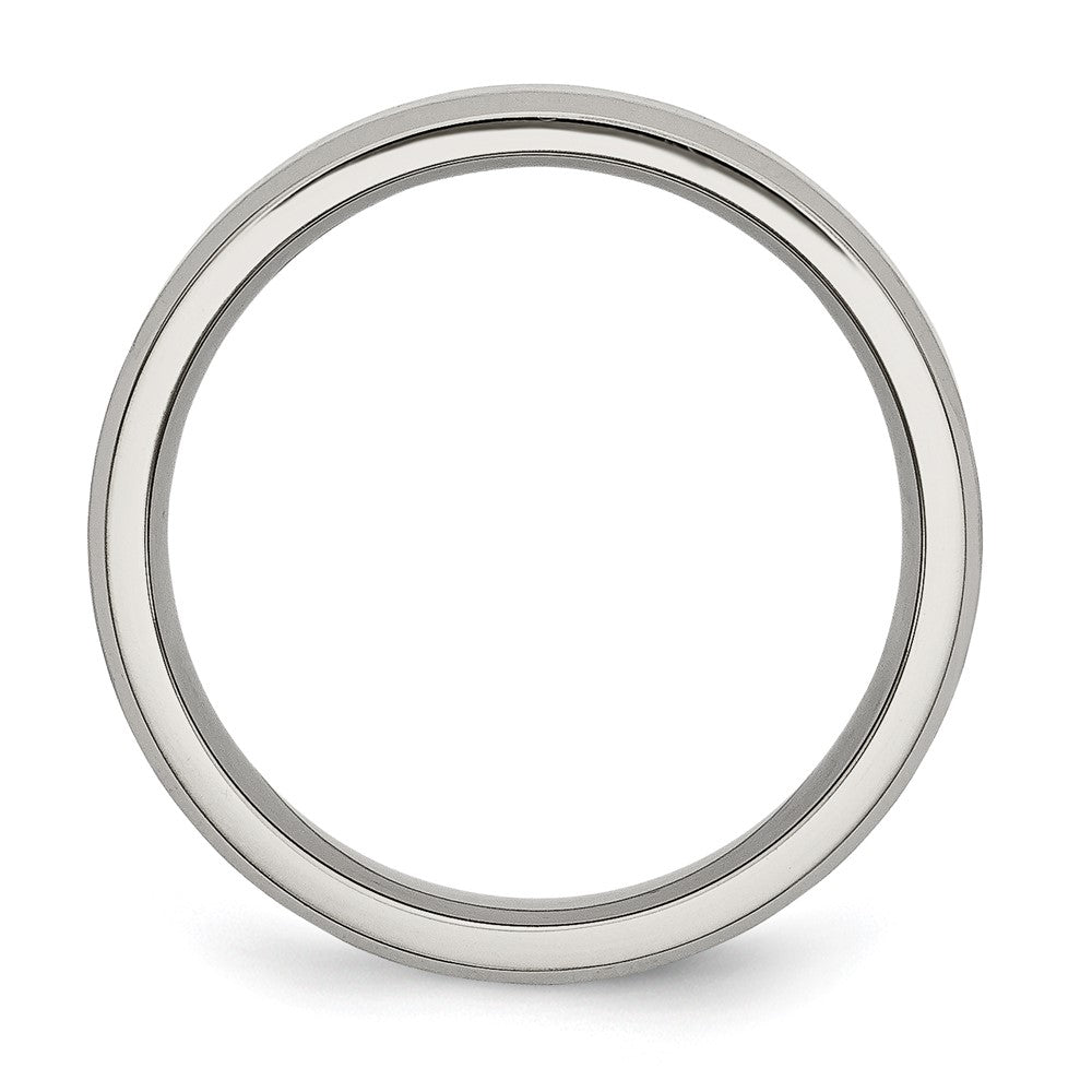 Exclusive 6mm Brushed & Polished Titanium Beveled Edge Band - Stylish Value
