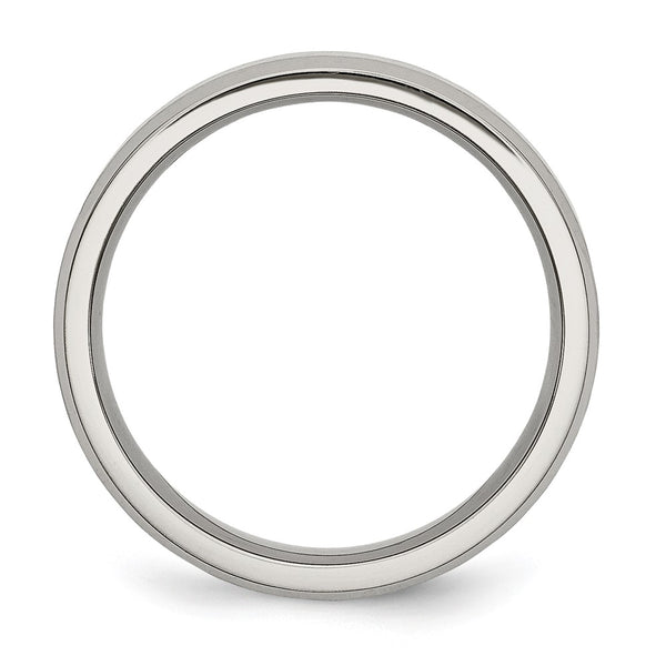 Chiseled Titanium 6mm Beveled Edge Band