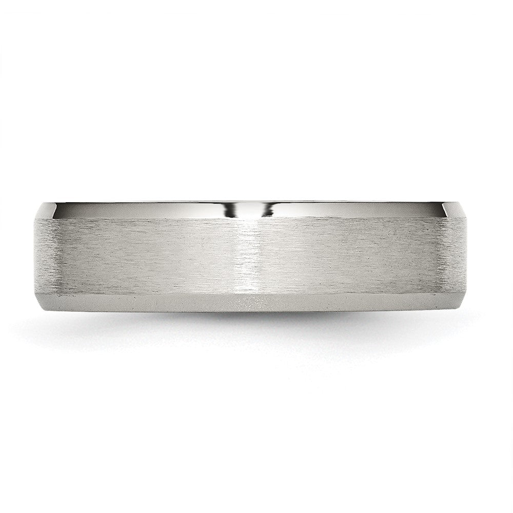 Exclusive 6mm Brushed & Polished Titanium Beveled Edge Band - Stylish Value