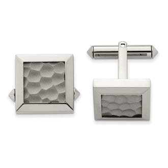 High-Quality Chisel Polished & Hammered Titanium Cuff Links | Stylish Value