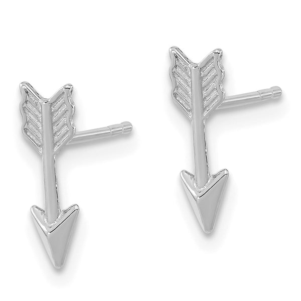 Polished Arrow Post Earrings in 14K White Gold