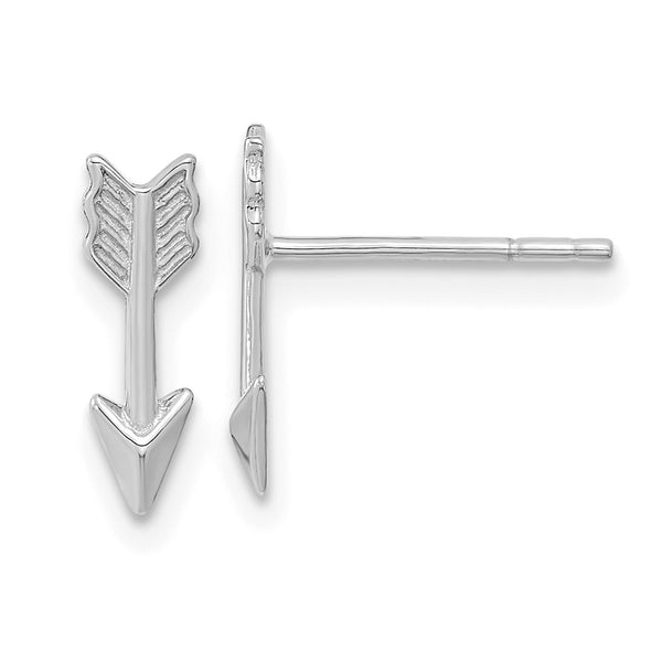 Polished Arrow Post Earrings in 14K White Gold