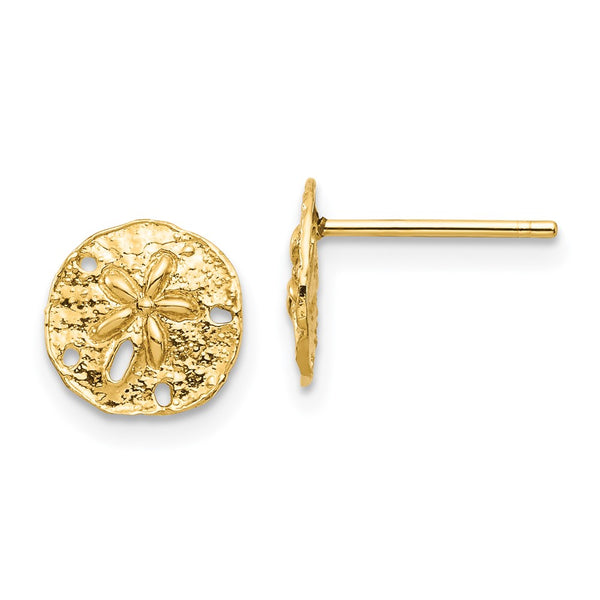 14K Gold Sand Dollar Stud Earrings - Style GR1-1011829