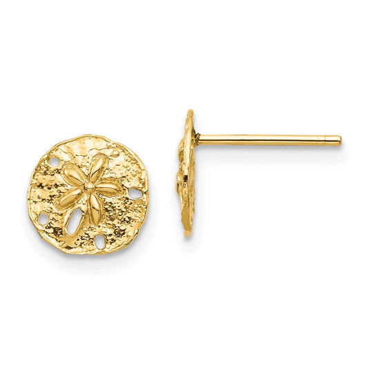 Buy Stylish 14K Gold Sand Dollar Stud Earrings - Affordable Luxury Accessory