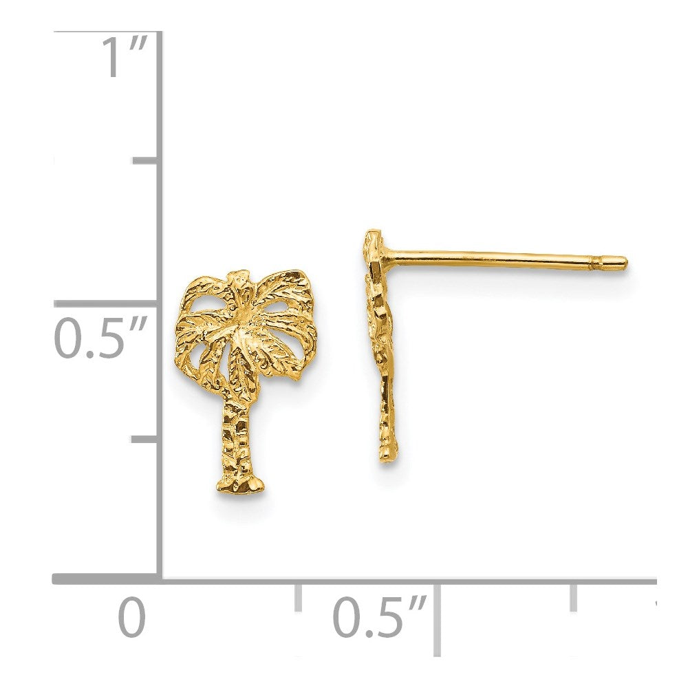 Shop Stylish 14K Gold Palm Tree Stud Earrings - High-Quality & Affordable