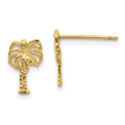 Shop Stylish 14K Gold Palm Tree Stud Earrings - High-Quality & Affordable