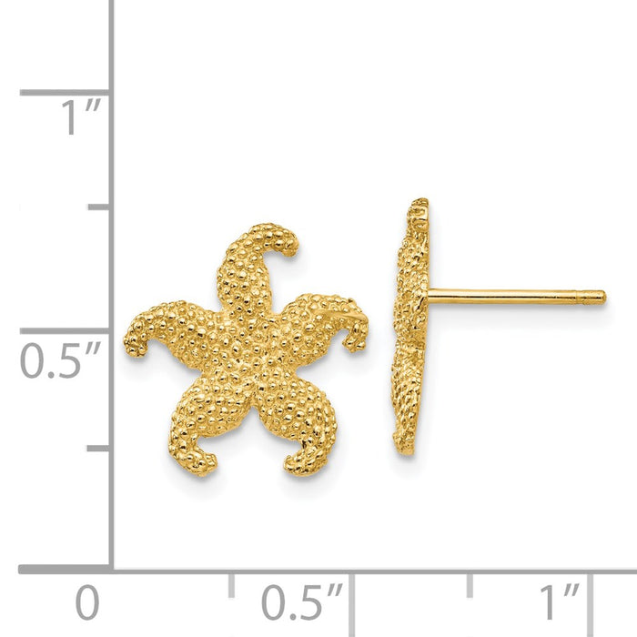 Shop Stylish 14K Gold Starfish Stud Earrings - 0.85mm, Luxury Design & Value!-4