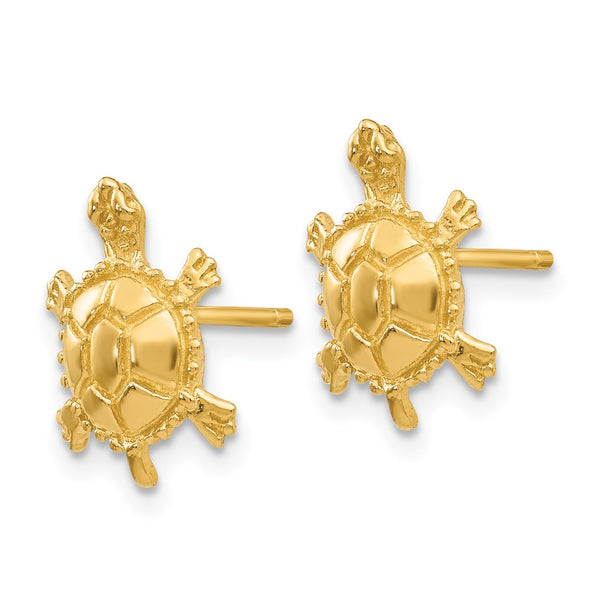 14K Gold Turtle Stud Earrings - Style GR1-1011857