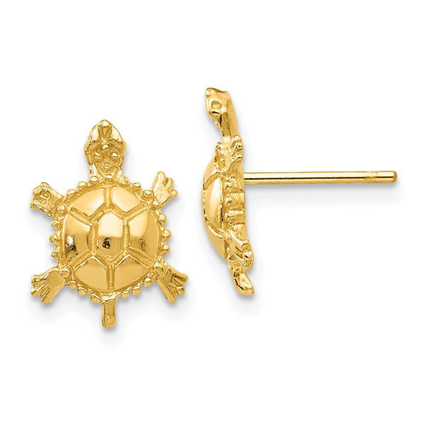 14K Gold Turtle Stud Earrings - Style GR1-1011857