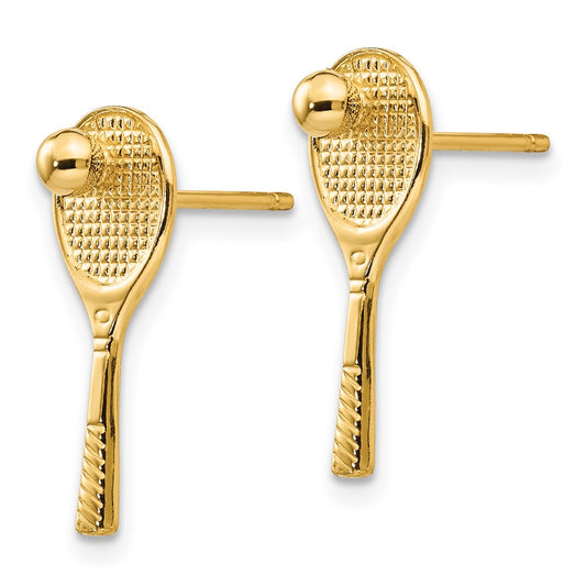 Shop Stylish 14K Gold Tennis Racquet & Ball Post Earrings - Affordable Luxury