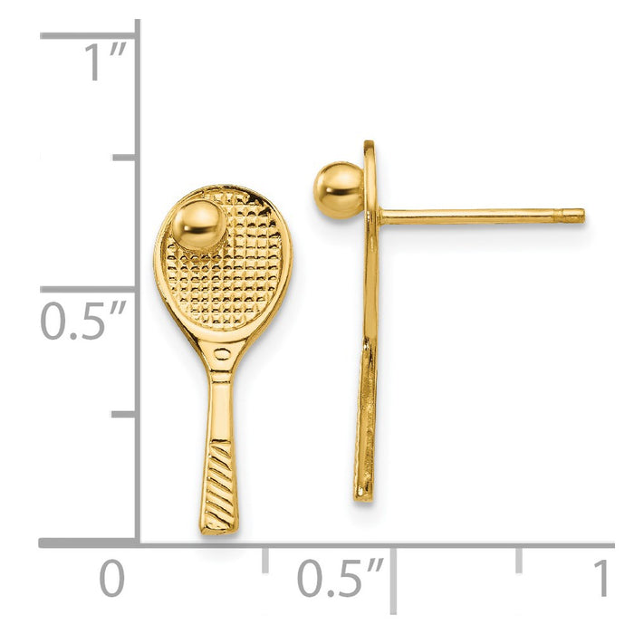 Shop Stylish 14K Gold Tennis Racquet & Ball Post Earrings - Affordable Luxury-4