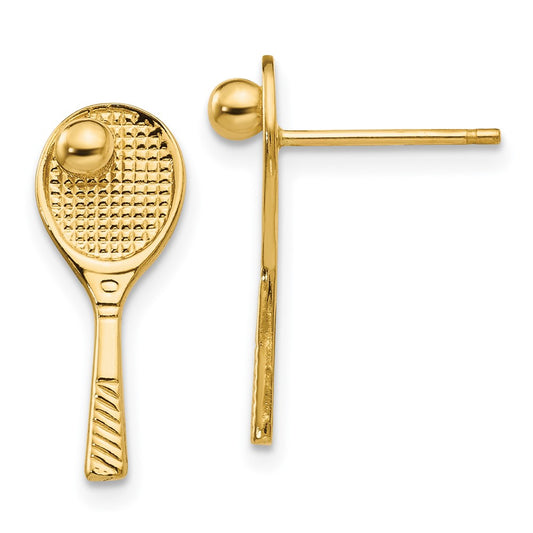 Shop Stylish 14K Gold Tennis Racquet & Ball Post Earrings - Affordable Luxury