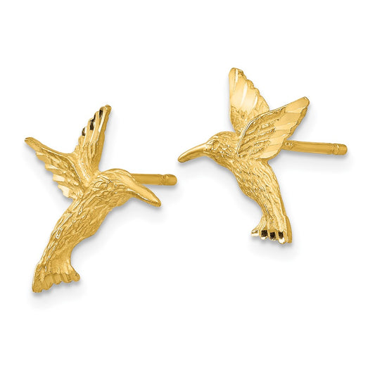 Exclusive 14K Gold Hummingbird Earrings - Stylish & Lightweight Design