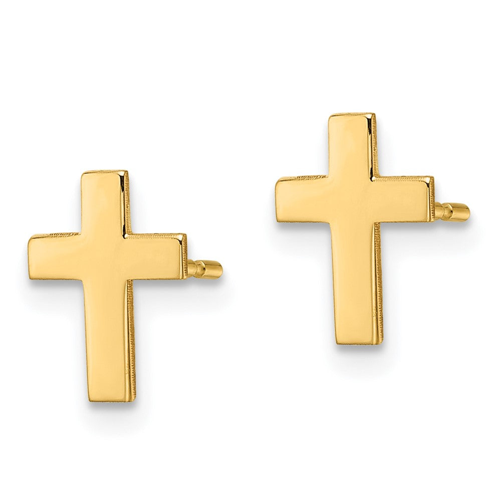 Buy Exclusive 14K Gold Polished Cross Earrings - Stylish & Affordable Luxury