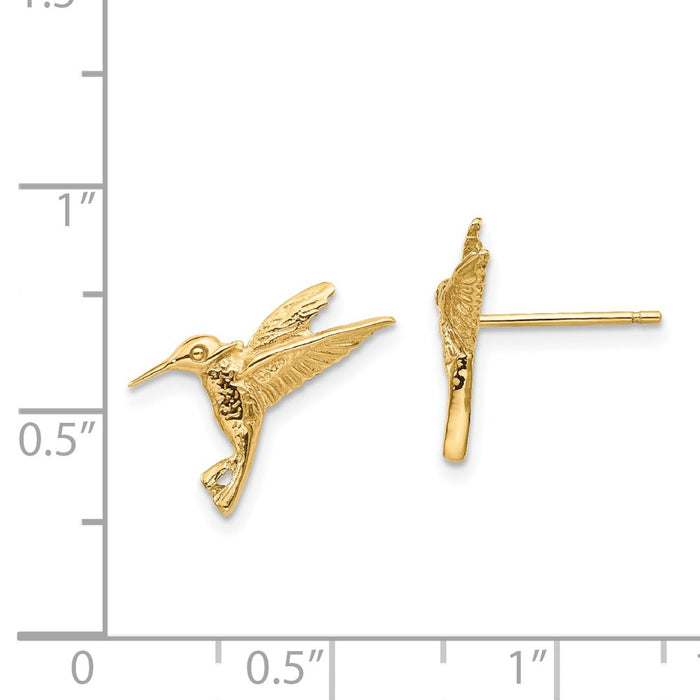 Buy 14K Gold Hummingbird Stud Earrings - Stylish & Affordable Luxury-4
