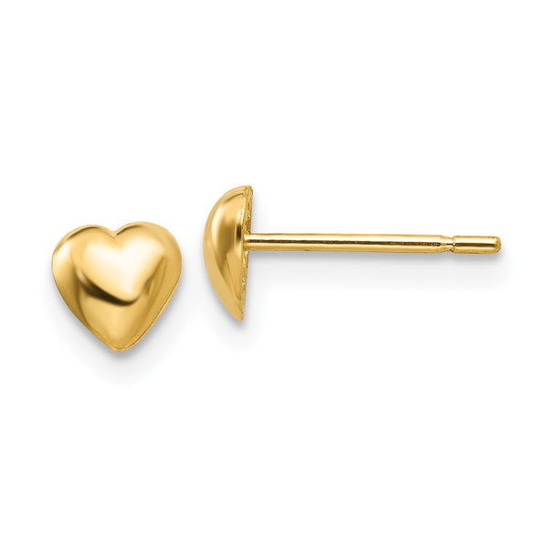 14K Gold Polished Heart Stud Earrings - Style GR1-1011563