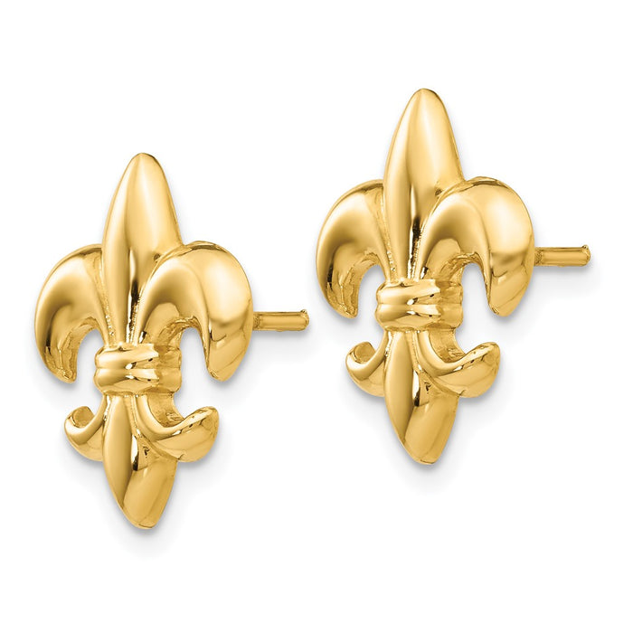 Shop Stylish 14K Gold Mini Fleur-De-Lis Earrings - Affordable Luxury Design-2