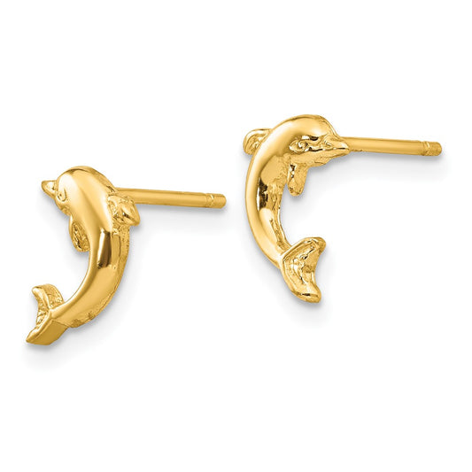 Shop Exclusive 14K Gold Dolphin Stud Earrings | Stylish & Affordable Luxury