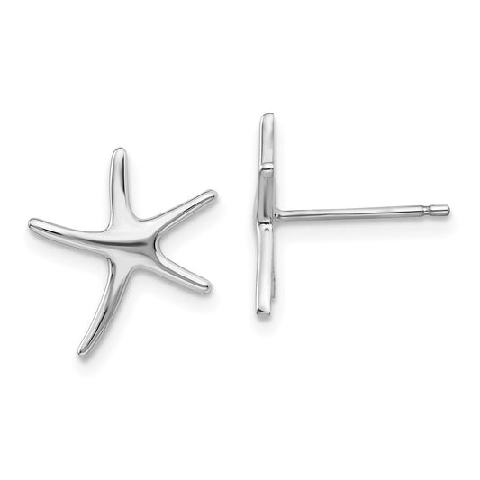 Shop Stylish 14K White Gold Polished Mini Starfish Earrings - Luxury Accessory