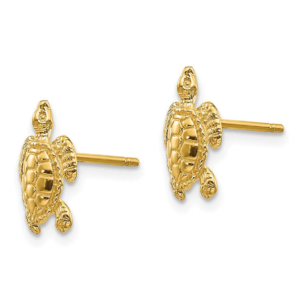 14K Gold Sea Turtle Stud Earrings - Style GR1-1019927