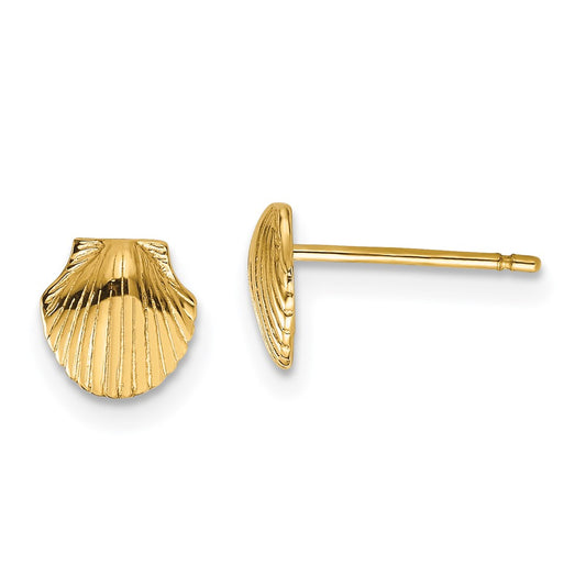Shop 14K Gold Mini Scalloped Shell Stud Earrings - Stylish & Affordable Luxury