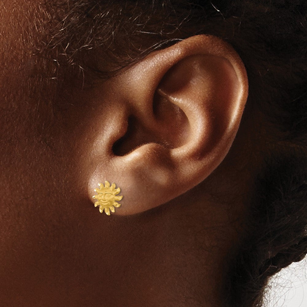 Buy Exclusive 14K Satin Finish Diamond-Cut Sunburst Earrings - Stylish Value!