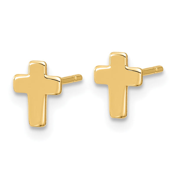 14K Gold Cross Post Earrings