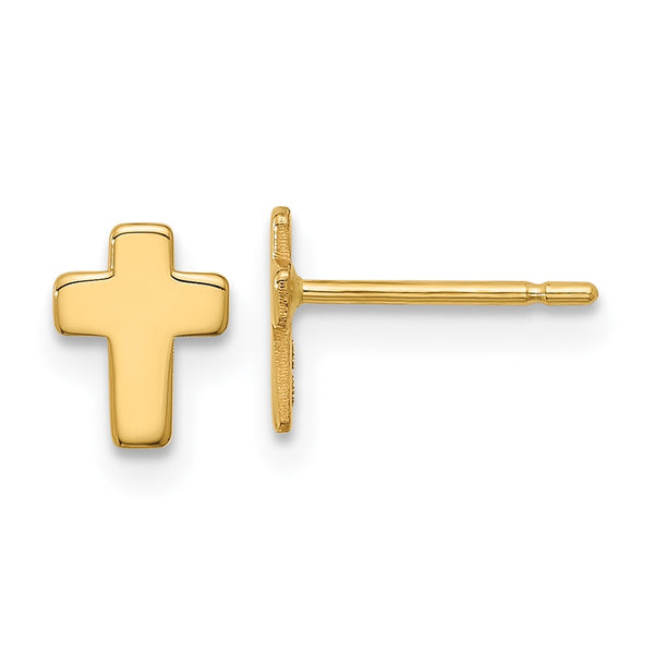 14K Gold Cross Post Earrings