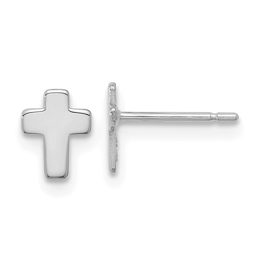 High-Quality 14K White Gold Cross Post Earrings - Stylish & Affordable Gemstone Design