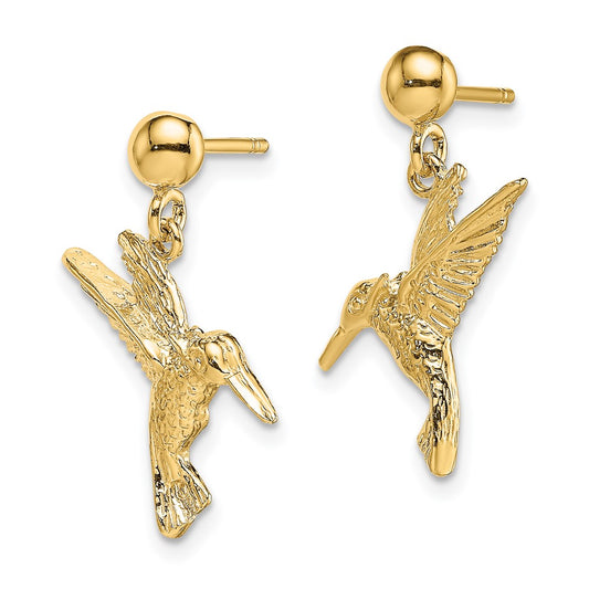 Shop 14K Gold Hummingbird Drop Earrings - Stylish, High-Quality Jewelry
