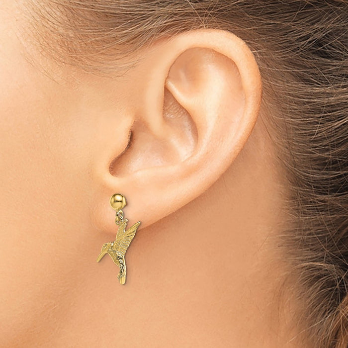 Shop 14K Gold Hummingbird Drop Earrings - Stylish, High-Quality Jewelry-3