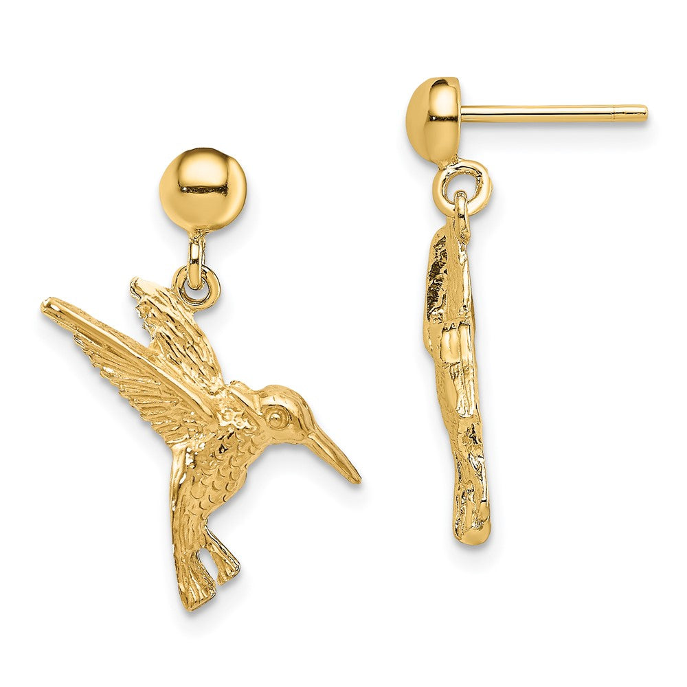 Shop 14K Gold Hummingbird Drop Earrings - Stylish, High-Quality Jewelry