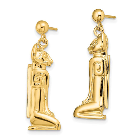 Buy Exclusive 14K Gold Marco Island Cat Dangle Earrings - Stylish & Affordable!