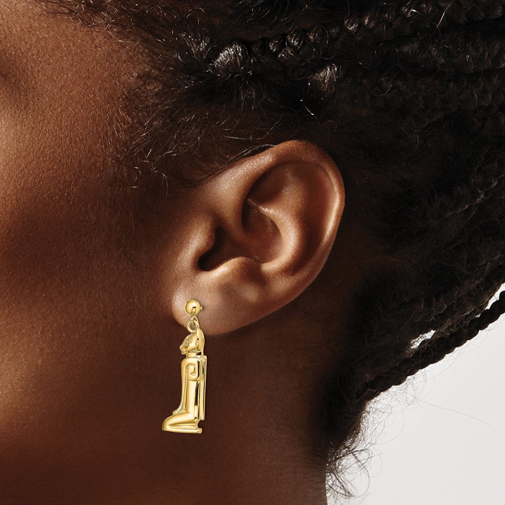Buy Exclusive 14K Gold Marco Island Cat Dangle Earrings - Stylish & Affordable!