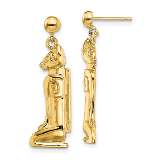 Buy Exclusive 14K Gold Marco Island Cat Dangle Earrings - Stylish & Affordable!