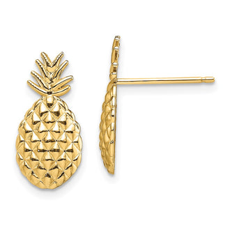 Shop Stylish 14K Gold Textured Pineapple Stud Earrings - Exclusive Luxury Value!