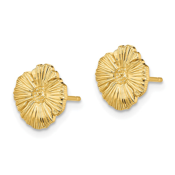 14K Gold Floral Stud Earrings