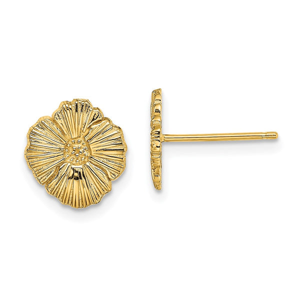 14K Gold Floral Stud Earrings