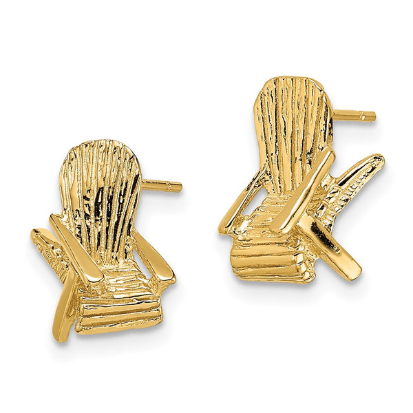14K Gold 2-D Beach Chair Post Earrings